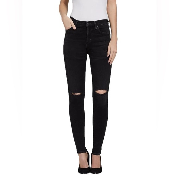 Citizens Of Humanity Denim - Citizens of Humanity black distressed high rise Rocket skinny jeans - 26 W 30 L